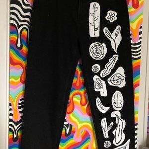 painted leaf jeans!